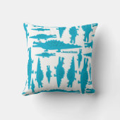 Gepersonaliseerde Boy's Room Blue Aqua Alligator Kussen (Achterkant)