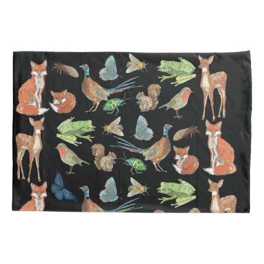 Gepersonaliseerde Boy's Room Forest Creatures Kussensloop (Achterkant)