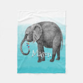 Gepersonaliseerde Boy's Room Pattern Elephant Fleece Deken (Voorkant)