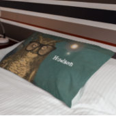 Gepersonaliseerde Boy's Room Uil met glazen textuu Kussensloop