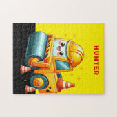 Gepersonaliseerde Boy's Steam Roller Legpuzzel (Horizontaal)