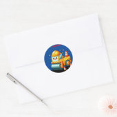 Gepersonaliseerde Boy's Steam Roller Ronde Sticker (Envelop)