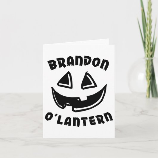 Gepersonaliseerde Brandon O'lantern Halloween Pump Kaart (Voorkant)