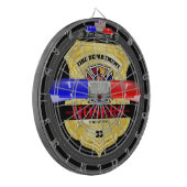 Gepersonaliseerde Brandweer Badge Dartboard Dartbord (Voorkant Links)
