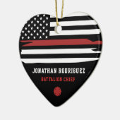 Gepersonaliseerde brandweer brandweer afdeling dun keramisch ornament (Links)