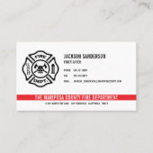 Gepersonaliseerde brandweer brandweer Logo Visitekaartje (Voorkant)
