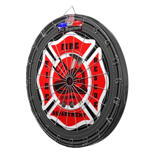 Gepersonaliseerde brandweer dartbord (Voorkant Rechts)