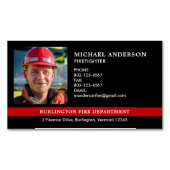 Gepersonaliseerde brandweer foto magnetisch visitekaartje (Voorkant)