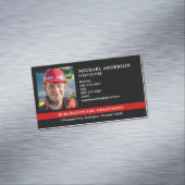 Gepersonaliseerde brandweer foto magnetisch visitekaartje (Voorbeeld)