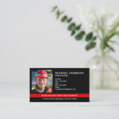 Gepersonaliseerde brandweer foto visitekaartje (Staand voorkant)