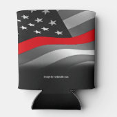 Gepersonaliseerde Brandweerman Dunne Rode Lijn Cus Blikjeskoeler (Achterkant)