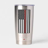 Gepersonaliseerde Brandweerman Dunne Rode Lijn Vla Geïsoleerde Drinkbeker (Links)