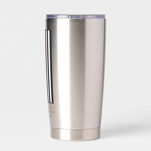 Gepersonaliseerde Brandweerman Dunne Rode Lijn Vla Geïsoleerde Drinkbeker (Achterkant)