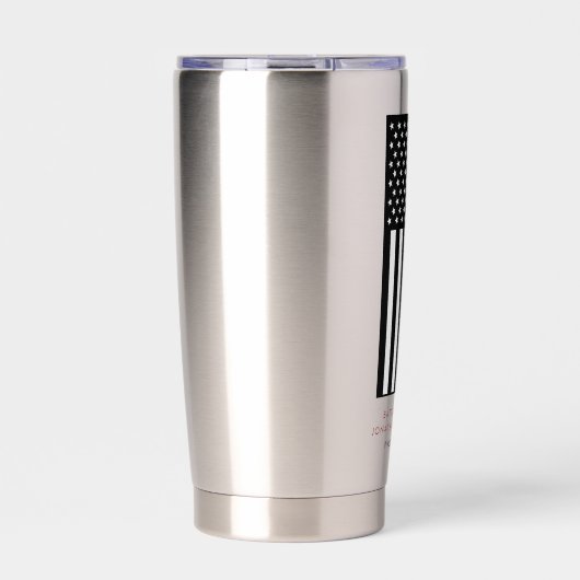 Gepersonaliseerde Brandweerman Dunne Rode Lijn Vla Geïsoleerde Drinkbeker (Voorkant)