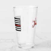 Gepersonaliseerde Brandweerman Dunne Rode Lijn Vla Glas (Rechts)