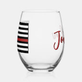 Gepersonaliseerde Brandweerman Dunne Rode Lijn Vla Wijnglas Zonder Voet (Links)