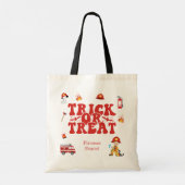 Gepersonaliseerde Brandweerman Kinder Trick or tre Tote Bag (Achterkant)