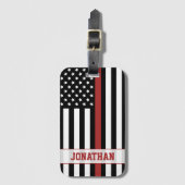Gepersonaliseerde brandweerman Thin Red Line USA v Bagagelabel (Voorkant (verticaal))