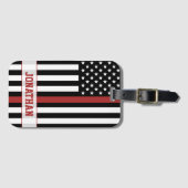 Gepersonaliseerde brandweerman Thin Red Line USA v Bagagelabel (Voorkant (horizontaal))