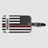 Gepersonaliseerde brandweerman Thin Red Line USA v Bagagelabel (Voorkant (horizontaal))
