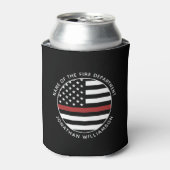 Gepersonaliseerde brandweerman Thin Red Line USA v Blikjeskoeler (Blikje Voorkant)