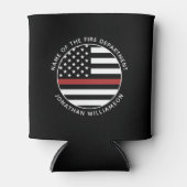 Gepersonaliseerde brandweerman Thin Red Line USA v Blikjeskoeler (Voorkant)