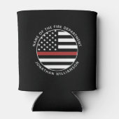 Gepersonaliseerde brandweerman Thin Red Line USA v Blikjeskoeler (Achterkant)