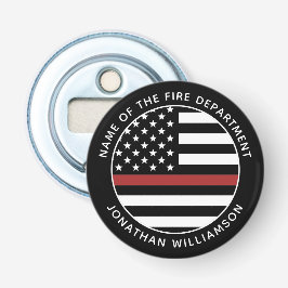 Gepersonaliseerde brandweerman Thin Red Line USA v Button Flesopener