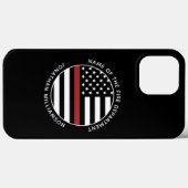 Gepersonaliseerde brandweerman Thin Red Line USA v Case-Mate iPhone Case (Achterkant (horizontaal))