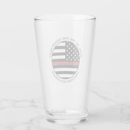 Gepersonaliseerde brandweerman Thin Red Line USA v Glas (Achterkant)