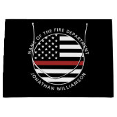 Gepersonaliseerde brandweerman Thin Red Line USA v Groot Cadeauzakje (Voorkant)