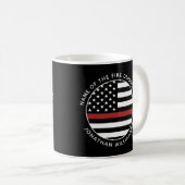 Gepersonaliseerde brandweerman Thin Red Line USA v Koffiemok (Voorkant rechts)