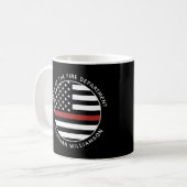 Gepersonaliseerde brandweerman Thin Red Line USA v Koffiemok (Voorkant links)