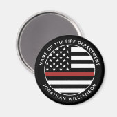 Gepersonaliseerde brandweerman Thin Red Line USA v Magneet (Voorkant / Achterkant)