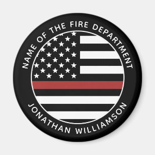 Gepersonaliseerde brandweerman Thin Red Line USA v Magneet