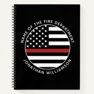 Gepersonaliseerde brandweerman Thin Red Line USA v Notitieboek