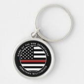 Gepersonaliseerde brandweerman Thin Red Line USA v Sleutelhanger (Voorkant)