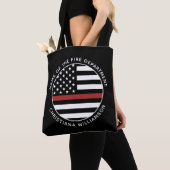 Gepersonaliseerde brandweerman Thin Red Line USA v Tote Bag (Dichtbij)