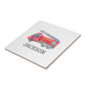 Gepersonaliseerde Brandweerman verjaardagsfeestje Tegeltje (Zijkant)