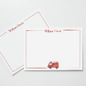 Gepersonaliseerde brandweerwagen Stationery, Jonge Bedankkaart