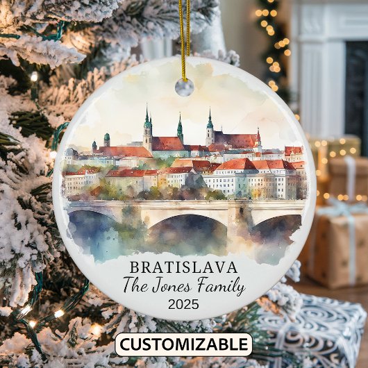 Gepersonaliseerde Bratislava Ornament, Slowakije G Keramisch Ornament