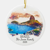 Gepersonaliseerde Brazilië Ornament, Brazilië Gift Keramisch Ornament (Voorkant)