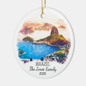 Gepersonaliseerde Brazilië Ornament, Brazilië Gift Keramisch Ornament (Links)
