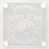 Gepersonaliseerde Breedhuis Etiket Bierbrouwerij P Glazen Onderzetter (Achterkant)