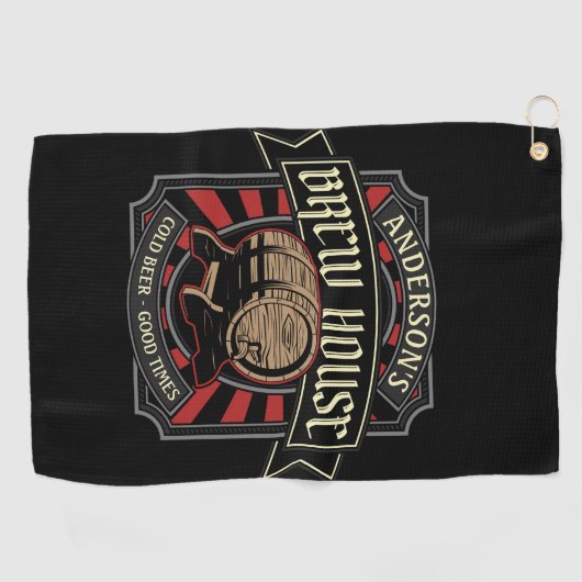 Gepersonaliseerde Breedhuis Etiket Bierbrouwerij P Golfhanddoek (Horizontaal)
