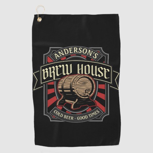 Gepersonaliseerde Breedhuis Etiket Bierbrouwerij P Golfhanddoek (Voorkant)