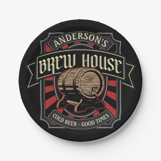 Gepersonaliseerde Breedhuis Etiket Bierbrouwerij P Papieren Bordje (Voorkant)