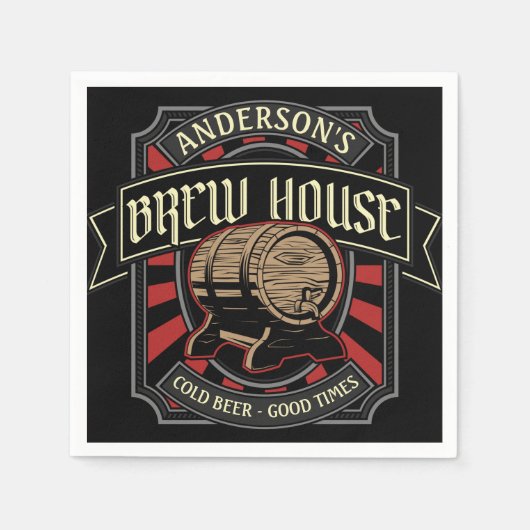 Gepersonaliseerde Breedhuis Etiket Bierbrouwerij P Servet (Voorkant)