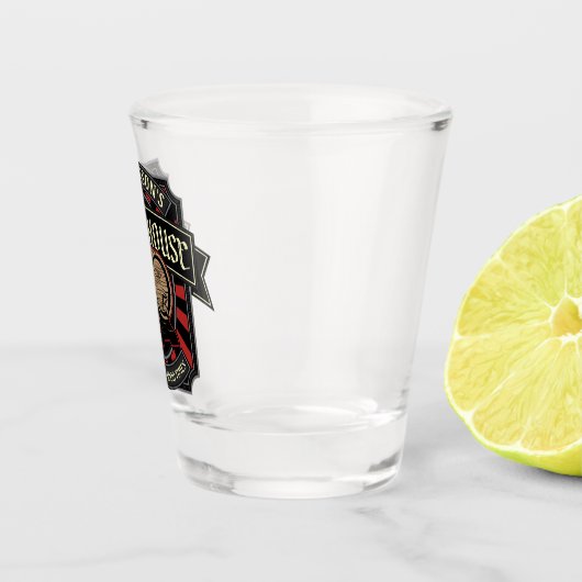 Gepersonaliseerde Breedhuis Etiket Bierbrouwerij P Shot Glas (Rechts)
