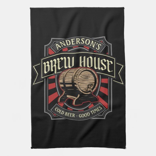 Gepersonaliseerde Breedhuis Etiket Bierbrouwerij P Theedoek (Verticaal)
